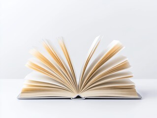 Fototapeta premium Open book on a white surface
