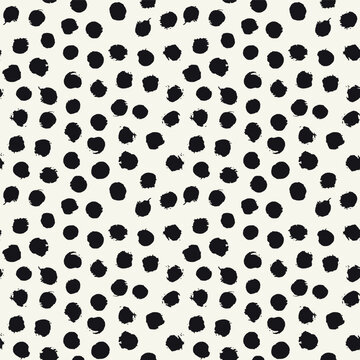 Vector seamless pattern. Abstract background with squares. Bold textured brush strokes. Monochrome hand drawn texture. Hand made graphic design. Can be used as swatch for illustrator.