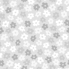 Vector dense seamless pattern with hand drawn cute flowers. Beautiful design for textile, wallpaper, fabric, wrapping paper and backgrounds.