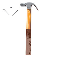 hammer and nail isolated