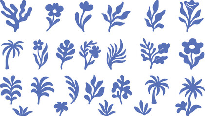 Minimal vector illustrations in wavy, groovy hand-drawn style &mdash; floral, botanical elements, design templates, frames, and modern wall art prints