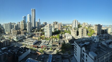 An elevated view of Vancouver, British Columbia, Canada in a panoramic mode on a beautiful spring day_20250504_082308.