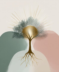 healing tree abstract design