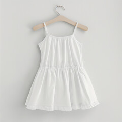 Nice white summer dress for little girl mockup
