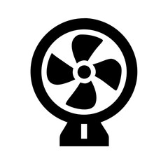 Electric fan silhouette on transparent background for web and graphic design