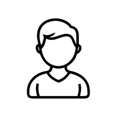 generic male avatar on transparent background for web and graphic design