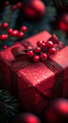 Gift box decorated for Christmas