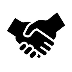 handshake silhouette on transparent background for web and graphic design