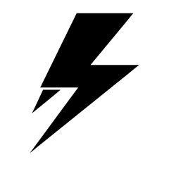 lightning bolt flash silhouette on transparent background for web and graphic design