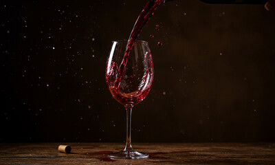 Red Wine Pour With Cinematic Shadows

