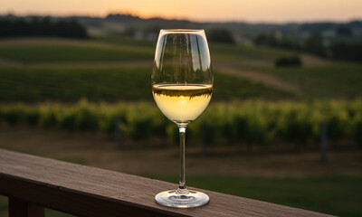 Golden Reflections in a Chardonnay Glass

