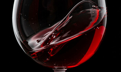 Close-Up of Red Wine Swirling in Glass

