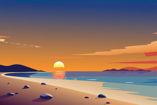 a serene sunset scene with warm golden hues cesti 