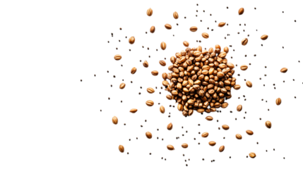 Centered Pile of Rye Grains, Clean Brown Background, Organic Texture