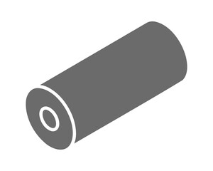 Isometric illustration of a gray cylinder, perfect for representing concepts of storage, energy, or industrial processes.