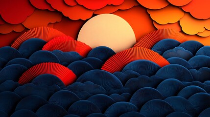 Obraz premium a red and blue background