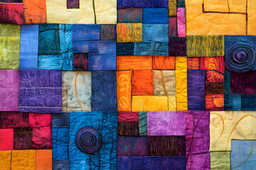 Colorful Harmony: A Patchwork Tapestry of Unity and Diversity in Abstract Expressions