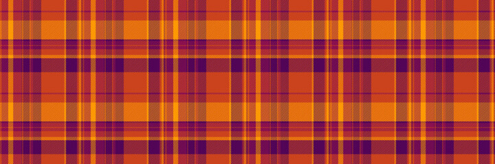 Creative fabric seamless background, intricate vector texture tartan. Fancy check pattern plaid textile in red and purple colors.