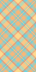 Vibrant pastel plaid pattern in peach and aqua.  Perfect for textile design, website backgrounds, or fashion projects.  This cheerful, seamless texture evokes feelings of warmth and summer.