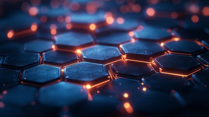 Fototapeta premium A high-tech background featuring floating hexagonal elements