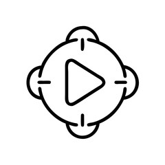 play symbol on transparent background for web and graphic design