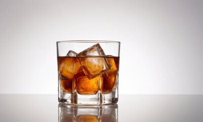 A clear glass filled with ice sitting on a table, perfect for a cool drink or decorative centerpiece