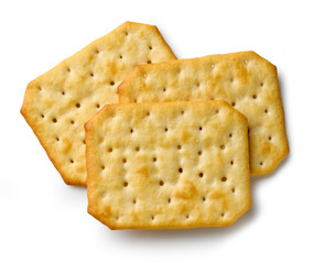 crackers on white background
