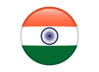 India Flag icon. Round flag of india icon design, vector illustration
