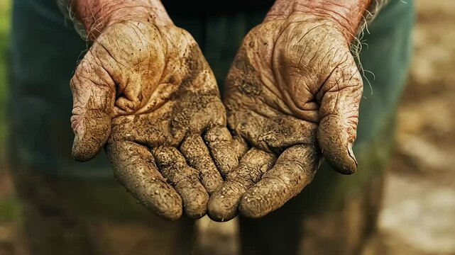 The weathered hands of a hardworking person tell a story of resilience and perseverance