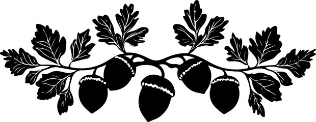 illustration of acorns and oak leaves © Gabriel