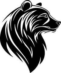 bear head profile illustration