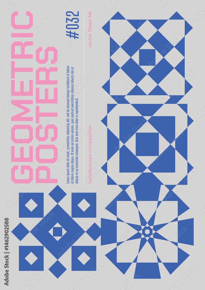 Poster modern abstract poster, raster version of high quality and resolution, artwork with geometric postmo