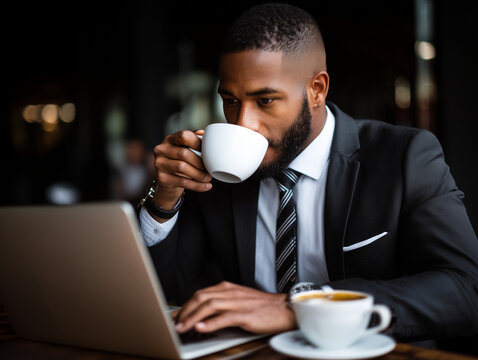 Professional Coffee Break: Business Meeting in Modern Cafe