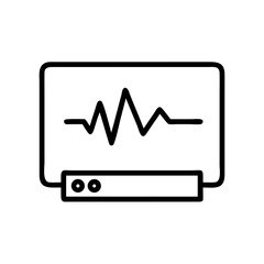 Heartbeat Monitor Display Illustration on Digital Screen  