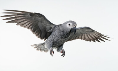 Fototapeta premium A large gray bird soaring through the air