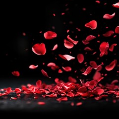 Explosion of Red Rose Petals