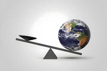 Fototapeta premium Global Imbalance A Visual Representation of Environmental Inequality