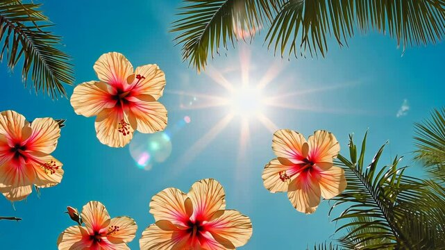 tropical palm trees