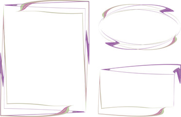 purple green colorful irregular lines art frames shapes collection
