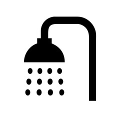 showerhead with water silhouette on transparent background for web and graphic design