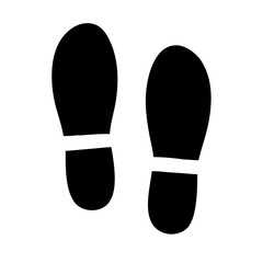 simple shoe prints minimal design silhouette on transparent background for web and graphic design