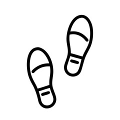 simple shoe prints minimal design on transparent background for web and graphic design
