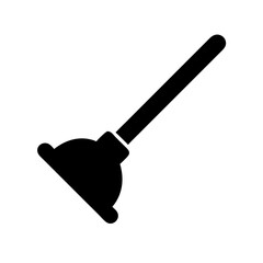 toilet plunger silhouette on transparent background for web and graphic design