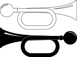 outline silhouette signal horn icon set © Sutana