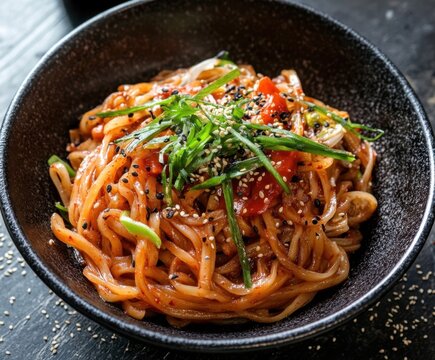 Korean Spicy Buckwheat Noodles with Gochujang