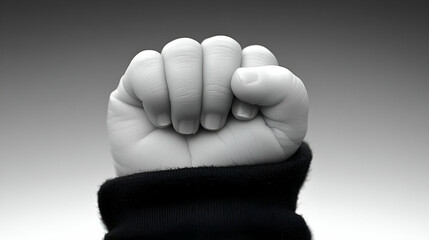Baby's Fist in Grayscale Close Up