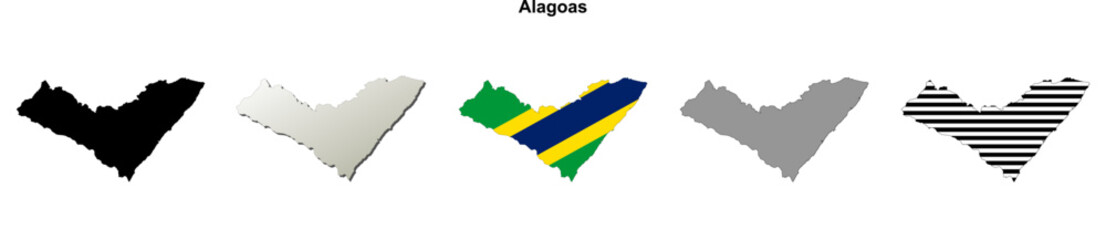 Alagoas state (Brazil) outline map set