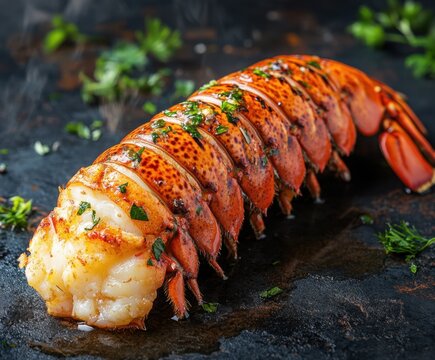 Steamed Lobster Tail with Copy Space