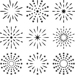 Fireworks Set for Holiday and Festival Designs