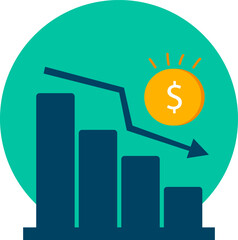 Vector Icon of Inflation and Liquidity for Economic Concept